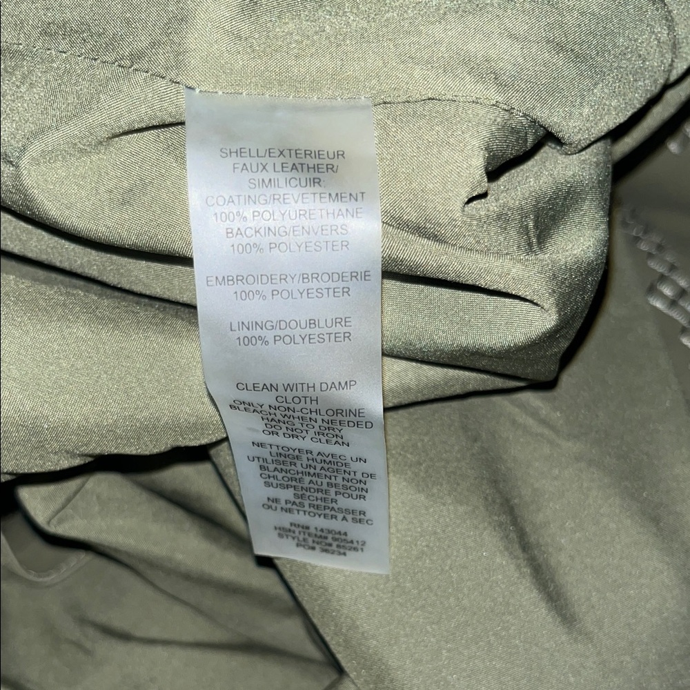 Olive Green Belted Women's Trench Coat size large beautifully made HSN - Picture 5 of 16